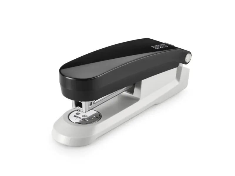 Novus Evolution E 20 Grapadora De Sobremesa + Caja De 200 Grapas 24/6 - Hasta 20 Hojas - Grapado Cerrado, Abierto Y Clavado - Color Negro/Gris Claro