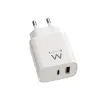 Ewent Cargador Rápido USB-C PD 20W y USB-A QC