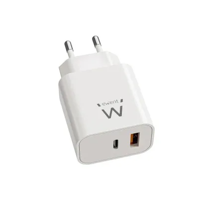 Ewent Cargador Rápido USB-C PD 20W y USB-A QC