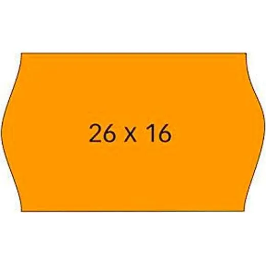 Apli Etiquetas Removibles Para Etiquetadora De Precios 26X16Mm C/Sinusoidal 6 Rollos De 1000 Naranja