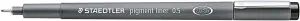 Staedtler Pigment Liner 308 Rotulador Calibrado 0.5mm Secado Rápido Negro