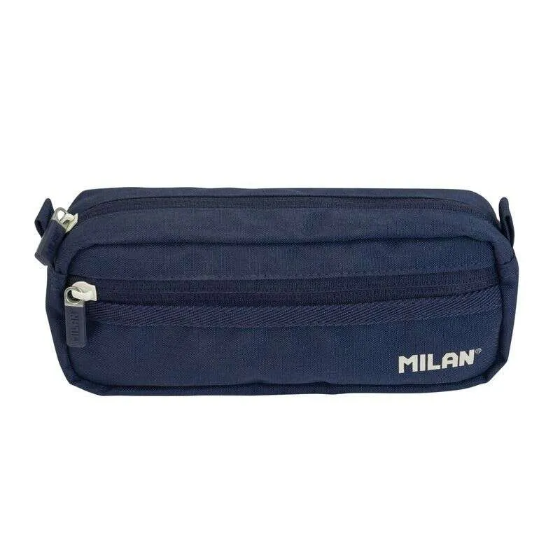 Milan Estuche Portatodo Rectangular 2 Compartimentos Tejido Resistente 21x8,5x6,1cm Azul Oscuro