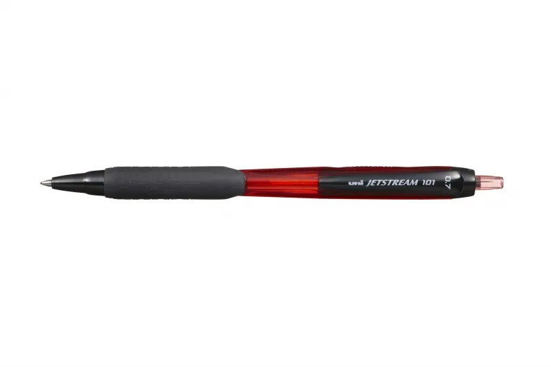 Uni-ball JetStream 101 Bolígrafo Tinta 0.7mm Rojo - Secado Instantáneo, Grip de Goma