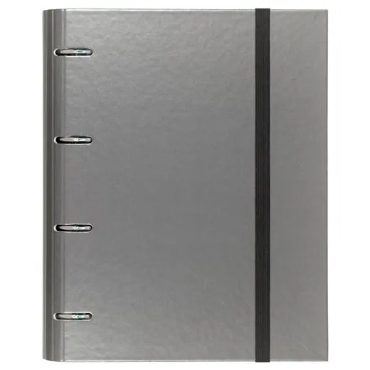 Carchivo Carpeta Anillas 4X35Mm Carpeblock Metal C/Recambio 100H A4 90Gr 1 Banda Color Cartón Plastificado Gris