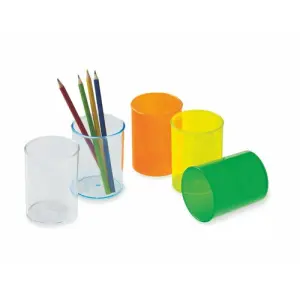 Faibo Cubilete Portalápices Plástico Transparente Negro