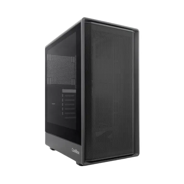 Coolbox GA700 Darkface ATX Tower Case - 1 x USB-C 3.2, 1 x USB-A 3.2, 1 x USB-A 2.0, 1 x Audio + Micro - Negro