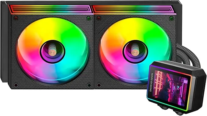 Mars Gaming MLVISIONII240 Sistema De Refrigeración Líquida 2x120mm ARGB TPD 500W Pantalla LCD Para Intel Y AMD