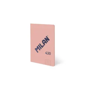 Milan Libreta Encolada A6 Cuadricula 5x5 - 48 Hojas 95 gr/m2 - Tapa Blanda Rosa