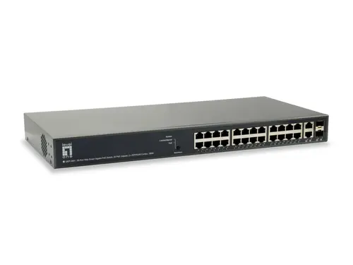 Switch Semigestionable Level One Gep-2651 26P 24Xgb Poe 2Xgb Rj45/Sfp 185W Carcasa Metalica 