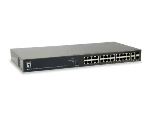 Level One GEP-2651 Switch Semigestiónable 26 Puertos 24xGb PoE 2xGb RJ45/SFP 185W