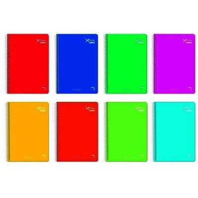 Pacsa Cuaderno Xtra 80H Folio 60g Liso Tapa Dura Pack 5 Unidades Colores Surtidos