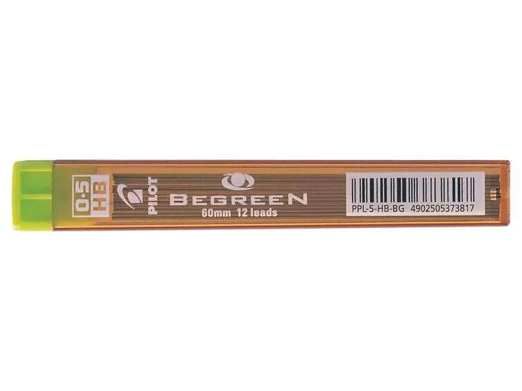 Pilot Pack De 12 Minas Begreen 0.5 Para Portaminas - Dureza Hb - Trazo 0.5Mm - Estuche 100% Plastico Reciclado