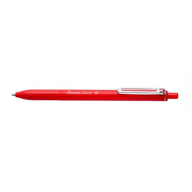 Pentel iZee Bolígrafo Retráctil 0.7mm Punta Rojo Clip de Metal
