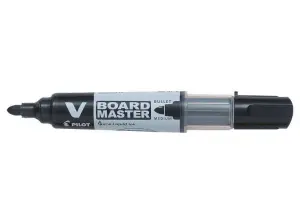 Pilot V-Board Master Begreen Rotulador para Pizarra Blanca - Punta Redonda 6mm - Trazo 2.3mm - 91% Plastico Reciclado - Recargable - Color Negro