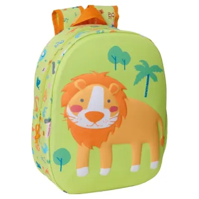 Safta Mochila 3D Ligera y Duradera con Portabotellas y Hombreras Acolchadas - Verde Claro