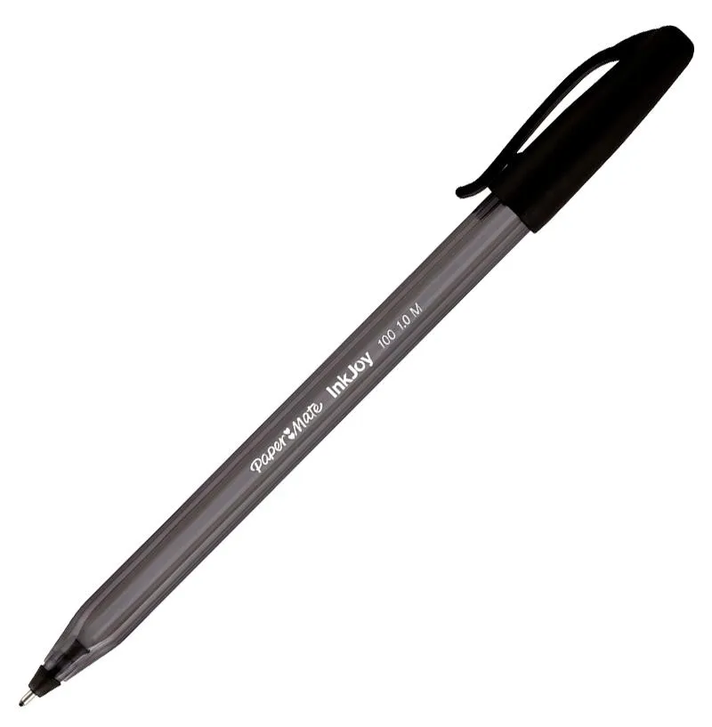 Paper Mate Bolígrafo InkJoy 100 Cap Triangular Negro Caja 50 Unidades