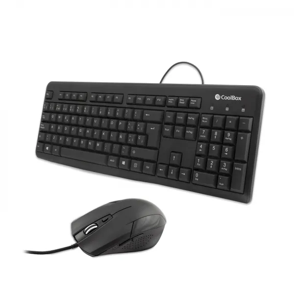 Coolbox Ktr-01U Pack Usb Teclado 105 Teclas + Raton 4 Botones - Uso Ambidiestro - Cable De 1.50M - Color Negro
