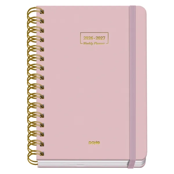 Dohe Agenda Escolar Premium A5 Espiral Doble SV Cartón Forrado Rosa 2026-2027
