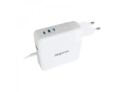 CARGADOR DE PARED ESPECIFICO PARA APPLE APPROX 45/60/85W TYPE L CONEXION ADICIONAL USB 5V 2.1A
