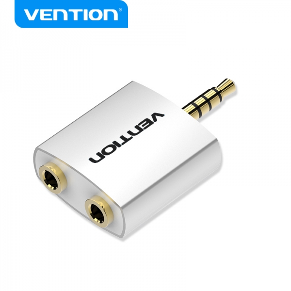 Vention Adaptador Audio Jack 3.5 Macho A 2X Jack 3.5 Hembra - Color Blanco