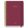 Dohe Agenda Escolar Premium A5 Espiral Doble SV Cartón Forrado Burdeos 2026-2027