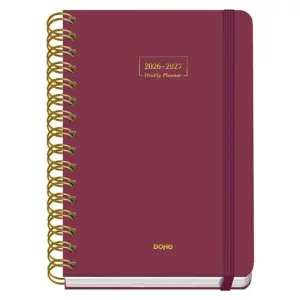 DOHE AGENDA ESCOLAR PREMIUM A5 ESPIRAL DOBLE SV CARTÓN FORRADO BURDEOS 2026-2027