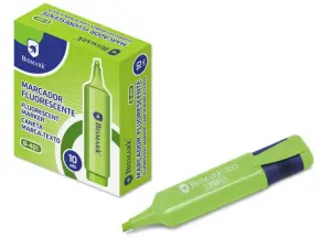 Bismark Marcador Fluorescente Verde Punta Biselada con Clip en Capuchón
