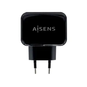 Aisens Cargador USB 17W 5V/3.4A, 2 Puertos USB-A con Control AI, Negro