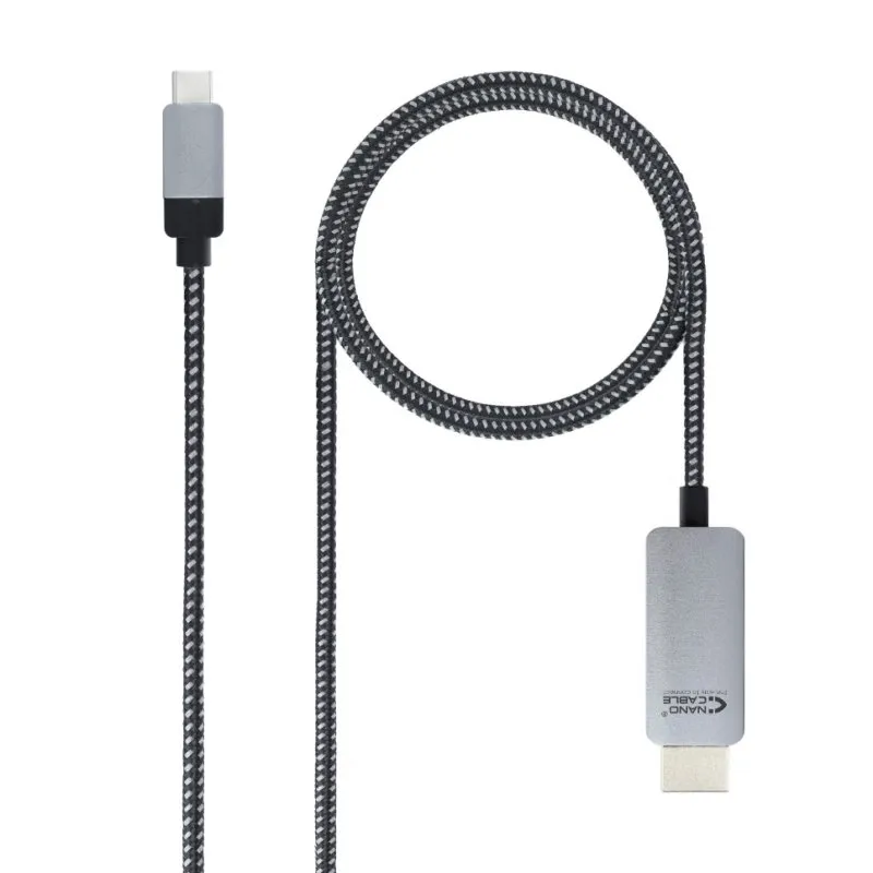 Nanocable Cable Conversor USB-C Macho a HDMI Macho 1.80m Negro/Plata