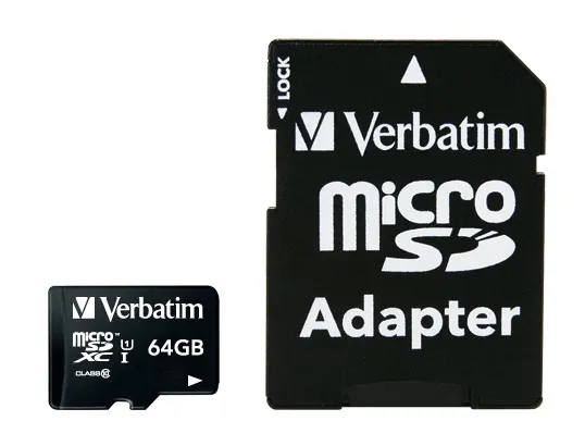 VERBATIM MICRO SDHC 64GB CLASE 10 C/ADAPTADOR