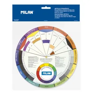Milan Círculo Cromático Pedagógico 23.5cm Color Blanco - Visualiza Mezclas de Colores