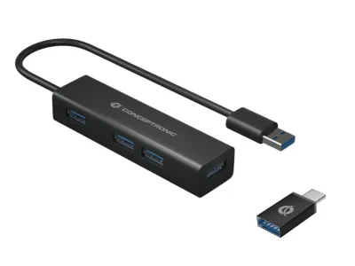HUB USB 3.0 CONCEPTRONIC HUBBIES06B - 4 Puertos USB-C Negro