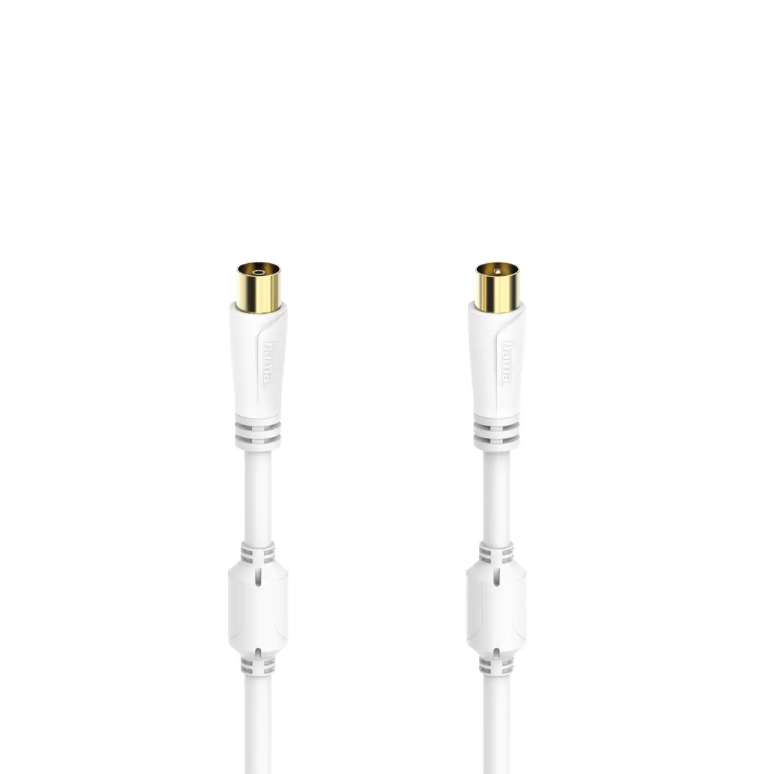 Hama Cable Coaxial Antena Macho/Hembra 0.75m Oro Triple Blindaje 100dB 75Ohm Blanco