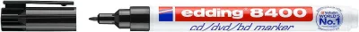 Edding 8400 Rotulador Permanente para CD, DVD y Blu-Ray - Punta Redonda - Trazo 0.5-1mm - Negro