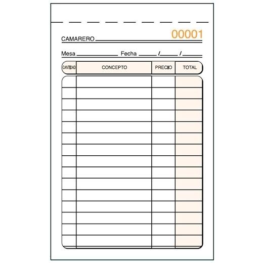 Loan Talonario Camareros Especial Bolsillo Triplicado Autocopia