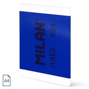 Milan Nata 624 Libreta A4 Cuadricula 5x5mm - 48 Hojas 95 gr/m2 - Color Azul