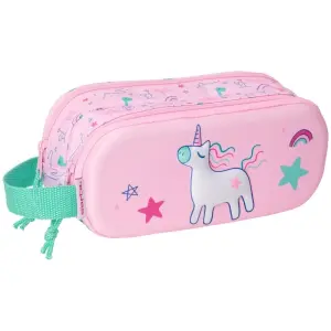 Safta Portatodo Unicornio Rosa con Cremallera y Asa Lateral