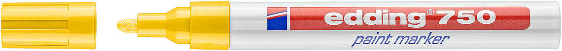 Edding 750 Rotulador Permanente - Punta Redonda - Trazo Entre 2 Y 4 Mm. - Tinta Opaca - Secado Rapido - Color Amarillo