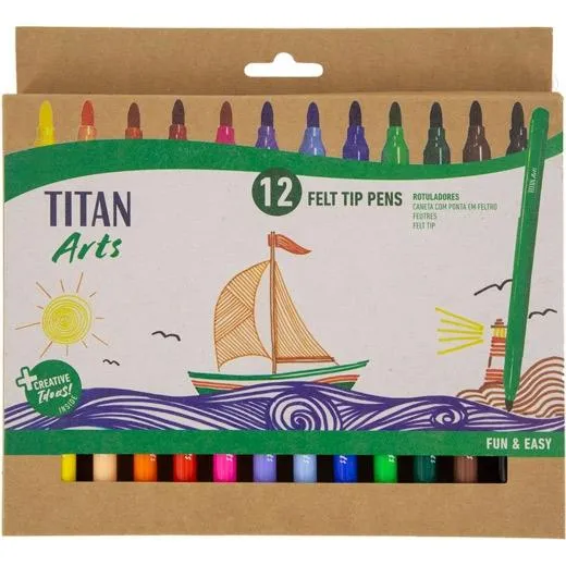 Titan Arts Rotuladores Colores Surtidos Estuche 12 Ud