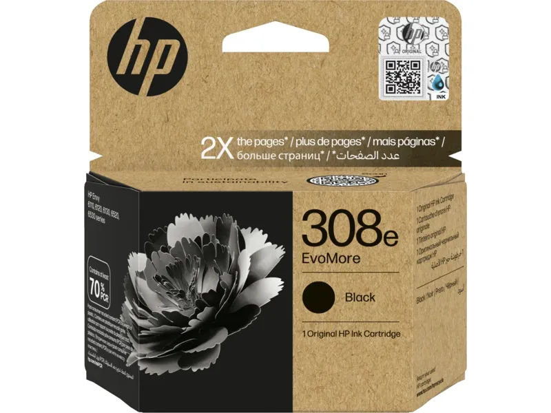 Hp 308E Evomore Negro Cartucho De Tinta Original - 7Fp22Ue
