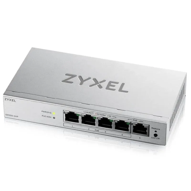 Zyxel Gs1200-5Hpv3 Switch 5Xgb (4Xpoe+) 68W