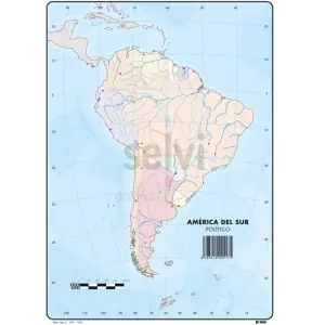 Selvi Mapa Mudo Político de América del Sur A4 - 50 Unidades