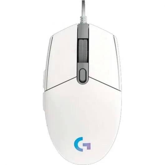 Logitech G203 Lightsync Raton Usb 8000Dpi - 5 Botones Programables - Iluminacion Rgb Lightsync - Uso Diestro - Cable De 2.10M - Color Blanco