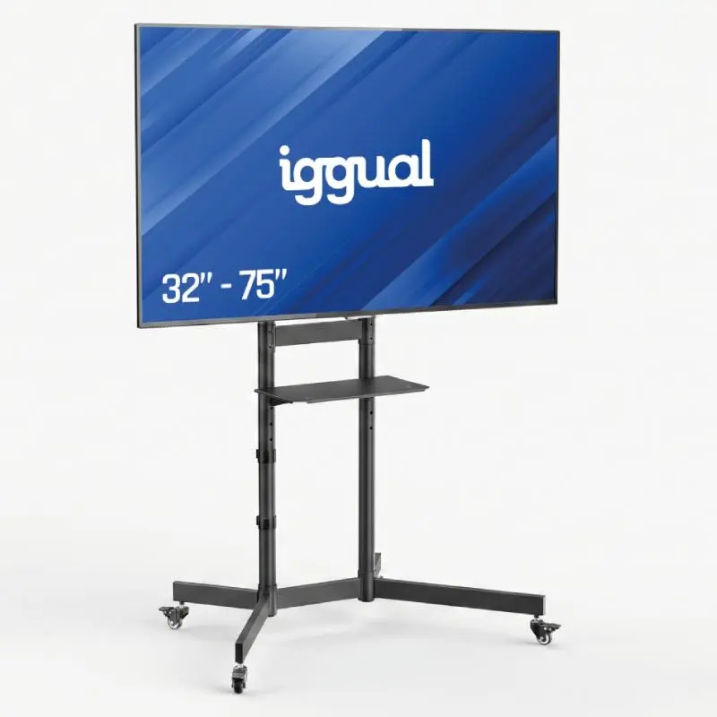 iggual Soporte TV Suelo con Ruedas para Pantallas de 32" a 75" hasta 70kg