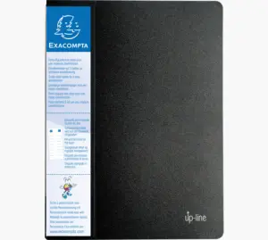 Exacompta Carpeta A4 60 Fundas Up-Line Con Porta-Etiqueta 3 Caras PP Negro