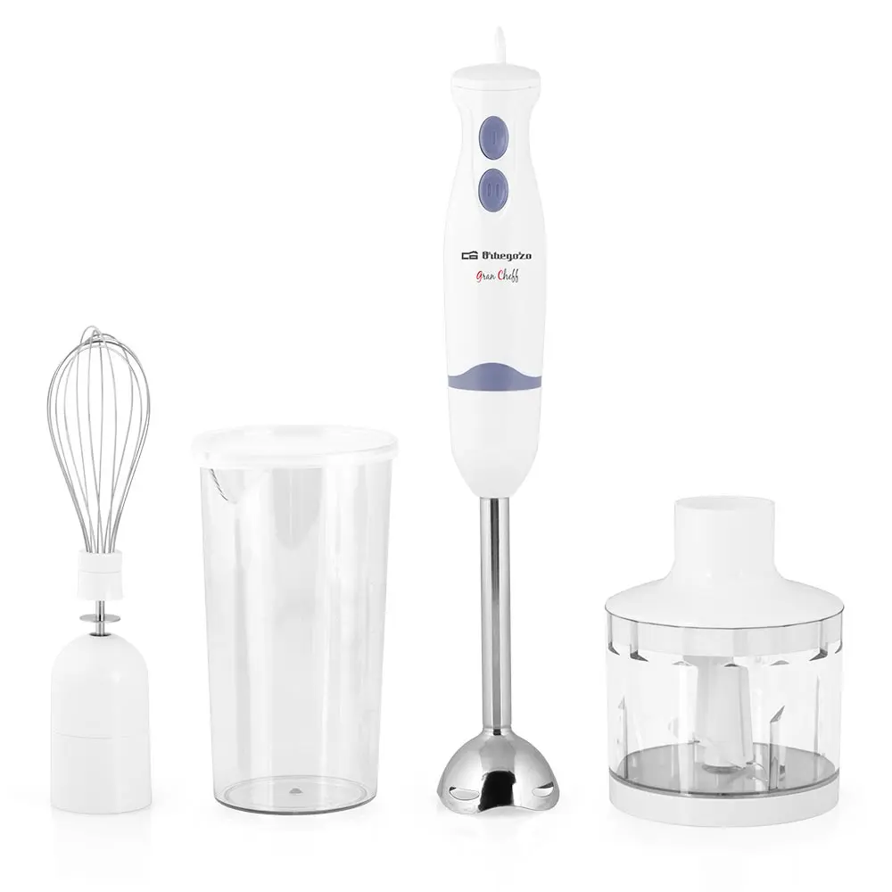 Orbegozo BT 1320 Batidora-Picadora 400W, Acero Inoxidable, Vaso 600ml, Picador 500ml