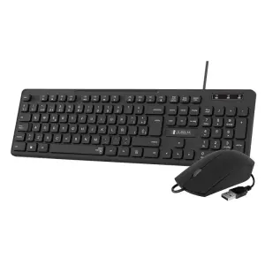 Subblim Combo Business Slim Silencioso USB - Teclado y Ratón Ergonómico Negro