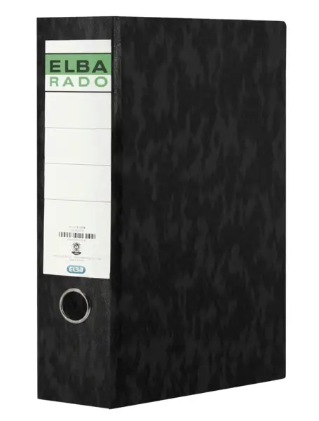 Elba Archivador Palanca Cartón Compacto Folio 80mm Color Negro