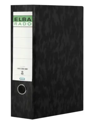 Elba Archivador Palanca Cartón Compacto Folio 80mm Color Negro