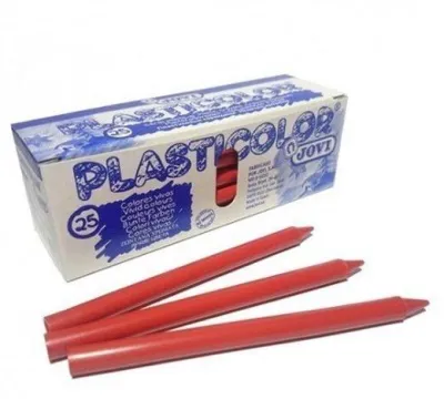 Jovi Ceras Plásticas Crayons Student Unicolor Rojo Caja 25 Ud